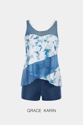 【$19.99 Flash Sale!】GRACE KARIN 2pcs Set Patchwork Swimsuit