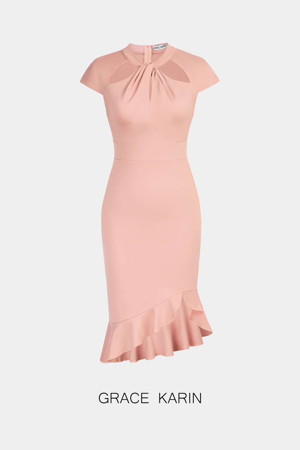 【$19.99 Flash Sale!】GRACE KARIN Irregular Mermaid Hem Hollowed-out Bodycon Dress