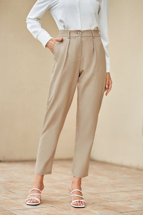 GK Pantalones capri de cintura elástica para mujer, pantalones capri informales de cintura alta, pantalones recortados