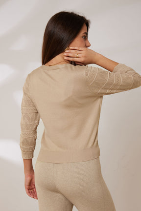GRACE KARIN Women Cropped Cardigan Sweater 3/4 Sleeve V-Neck Button-up Knitwear